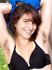 Hairy babe Zooey wants to go out and play